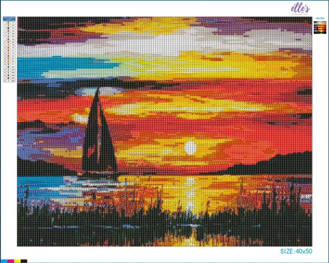 Kit Pittura Diamante 5D Haeran River Sunset Istanbul – 40x50 Cm, Paesaggio Cittadino, Fai Da Te Con Cristalli